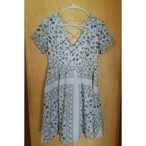 Modcloth floral sundress with corset lace back